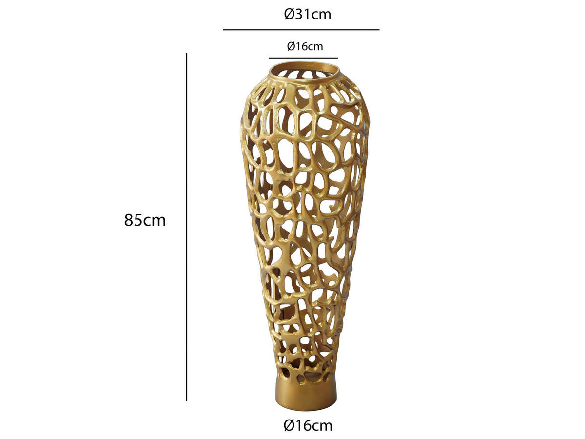 VÁZA, kov, 85 cm  - barvy zlata, Design, kov (31/85cm) - Livetastic