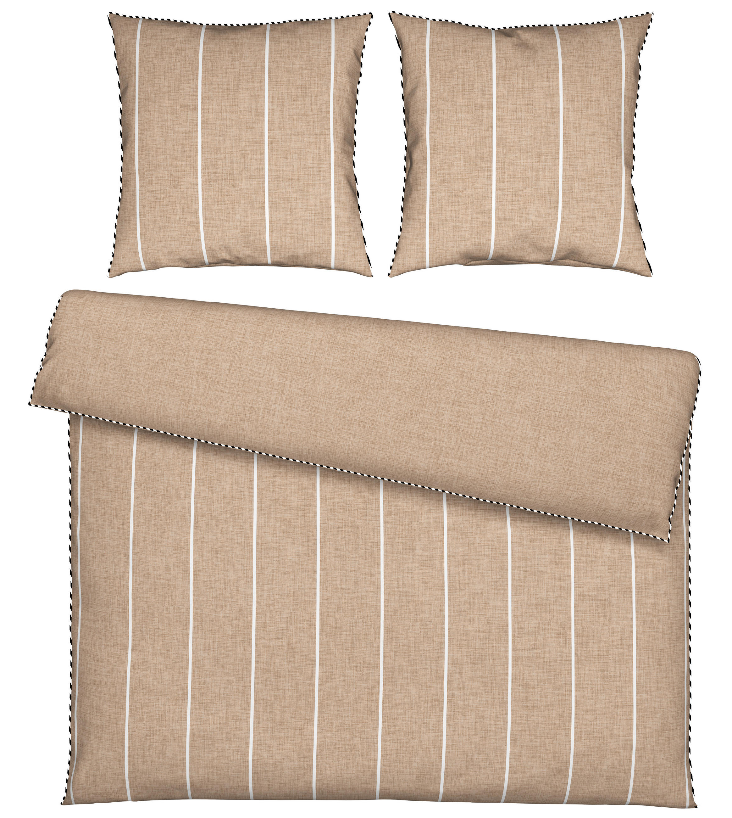 WENDEBETTWÄSCHE 2-teilig Renforcé 200/200 cm  - Taupe, KONVENTIONELL, Textil (200/200cm) - Novel
