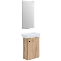 GÄSTEBAD 55 cm  - Eichefarben/Weiß Hochglanz, MODERN, Keramik/Holzwerkstoff (55cm) - MID.YOU