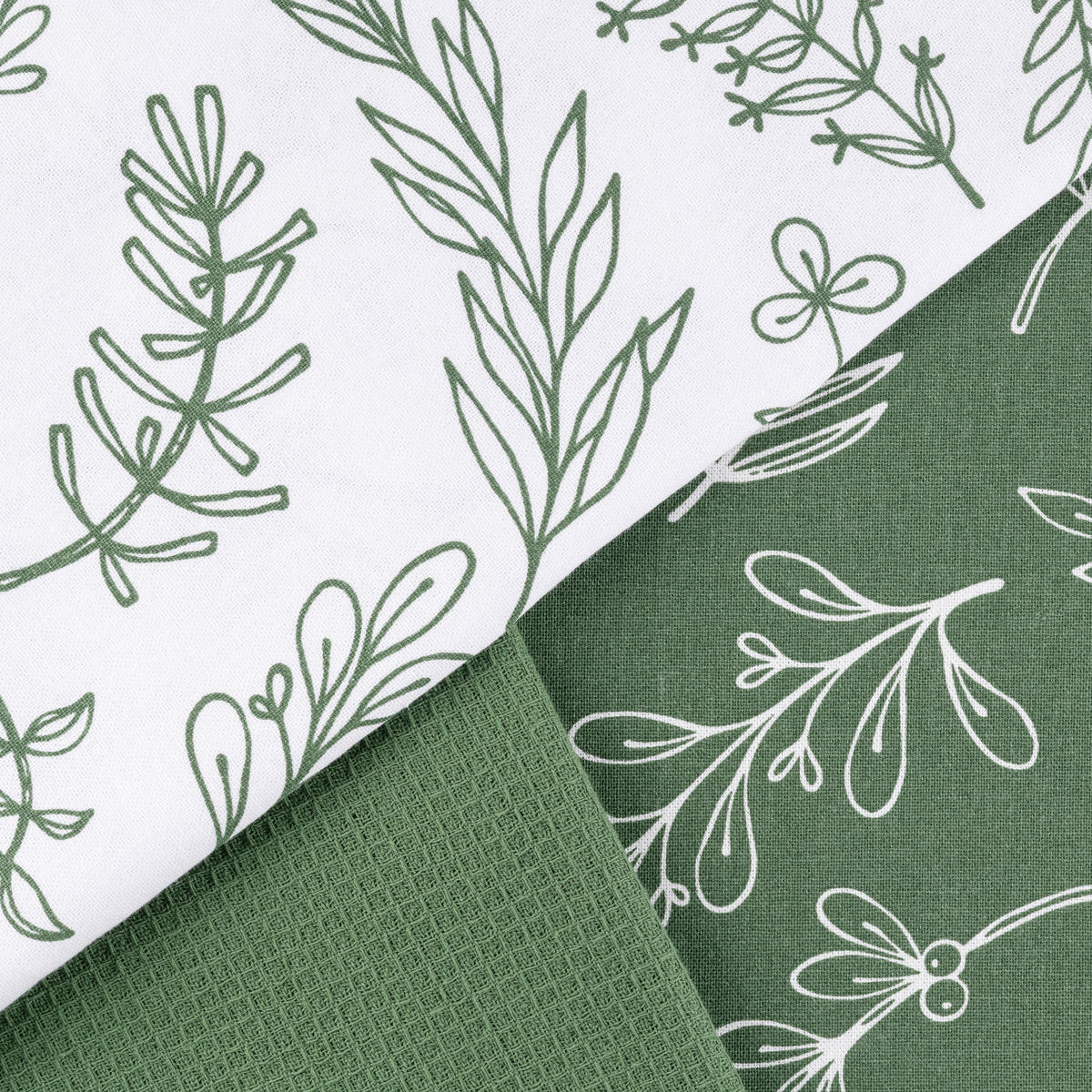GESCHIRRTUCH-SET 3-teilig Grün  - Grün, Design, Textil (50/70cm) - X-Mas