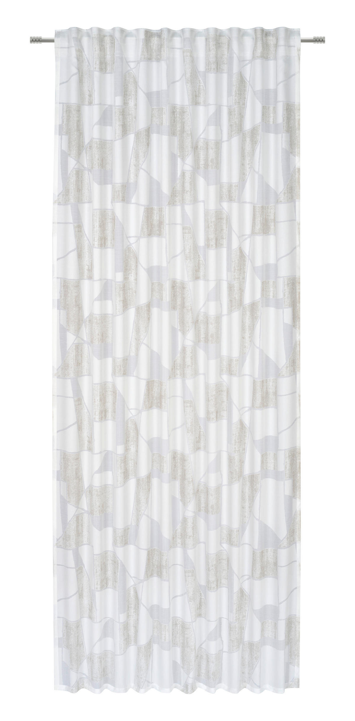 HOTOVÝ ZÁVĚS, poloprůhledné, 140/245 cm - barvy stříbra/hedvábně šedá, Konvenční, textil (140/245cm) - Esposa