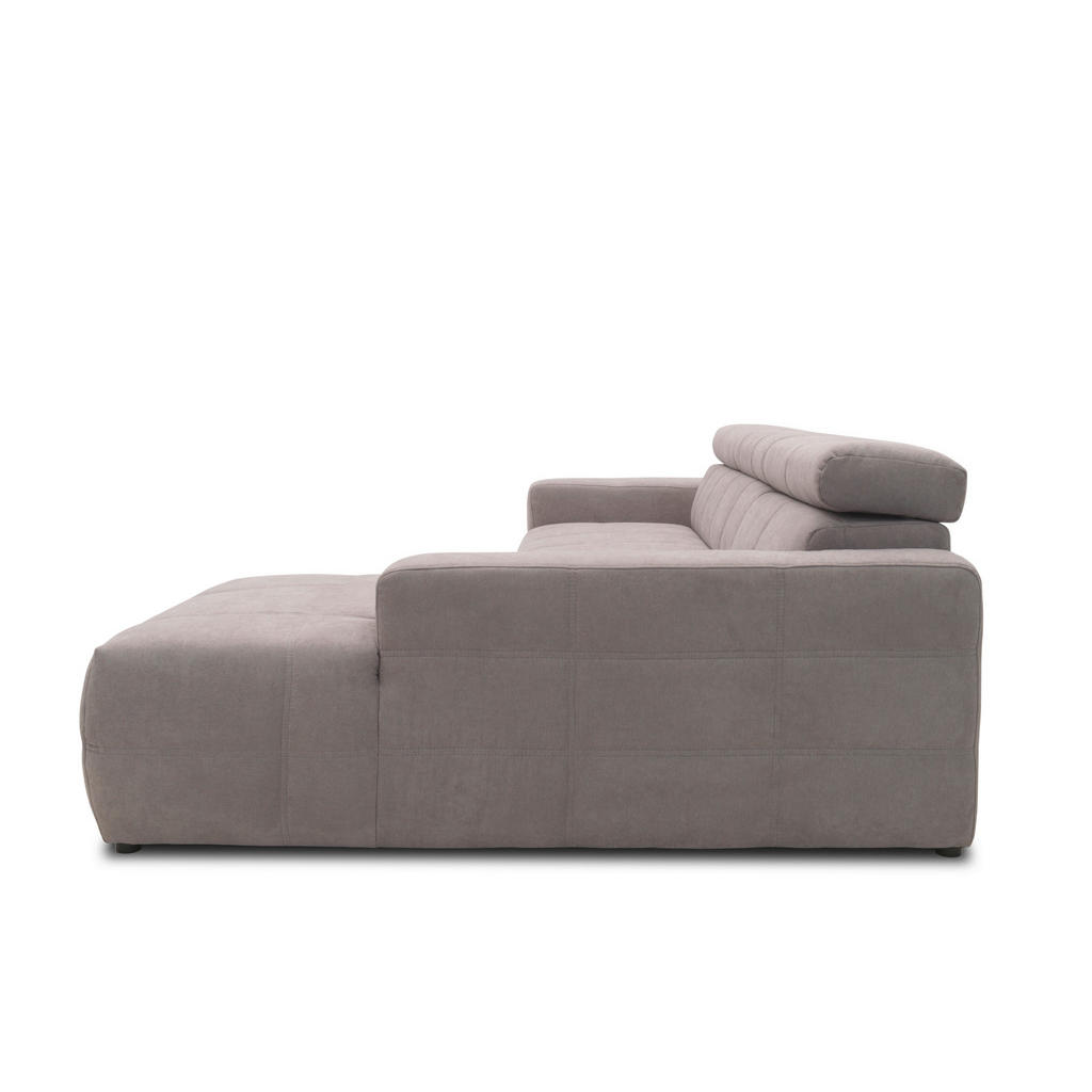 Thumbnail - Mid.you Ecksofa, Silber, Textil, Uni, 3-Sitzer, Ottomane rechts, L-Form, 285x175 cm, Made in EU, FSC Mix, Rücken echt, W...