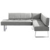 ECKBANK 227/165 cm Mikrofaser Edelstahlfarben, Hellgrau Metall   - Edelstahlfarben/Hellgrau, Design, Textil/Metall (227/165cm) - Moderano