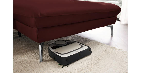 ECKSOFA in Echtleder Beere 325/157 cm - Beere/Schwarz, Design, Leder/Metall (325/157cm) - Dieter Knoll