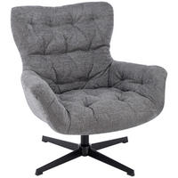 SESSEL Bouclé Grau    - Schwarz/Grau, Design, Textil/Metall (83/88/80cm) - Carryhome
