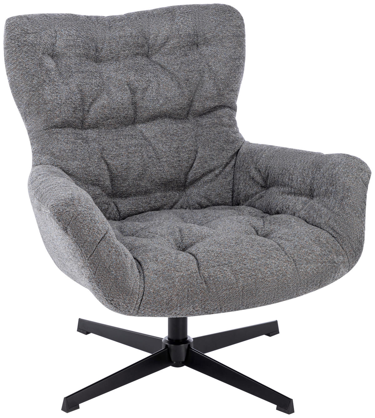 SESSEL Bouclé Grau    - Schwarz/Grau, Design, Textil/Metall (83/88/80cm) - Carryhome