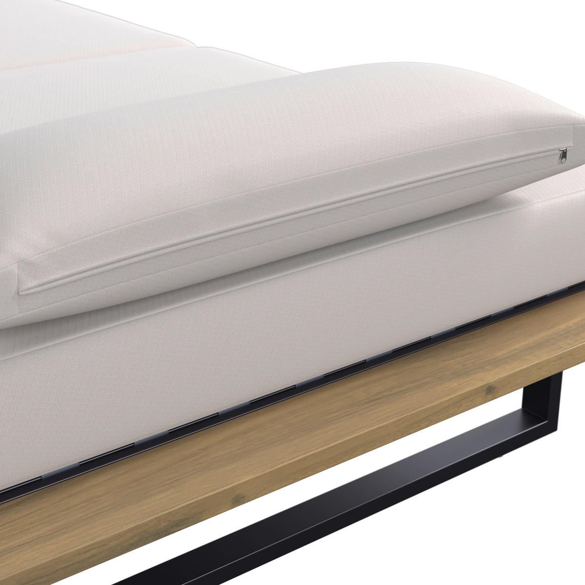 BAŠTENSKA LEŽALJKA  krem, crna, boja akacije   - boja akacije/crna, Moderno, drvo/metal (220/90/95cm) - Bessagi Garden