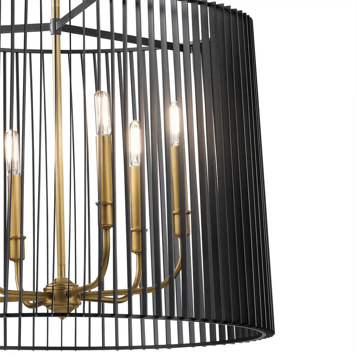 LESTENEC  Elstead Linara      66/63.6 cm      E14 - črna/barve medenine, Design, kovina (66/63.6cm) - Elstead Lighting