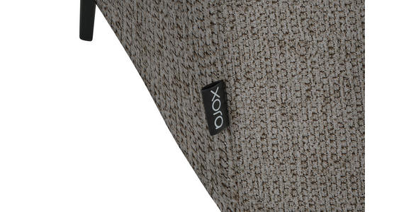 ECKSOFA in Webstoff Greige 280/205 cm - Greige/Schwarz, Design, Textil/Metall (280/205cm) - Xora