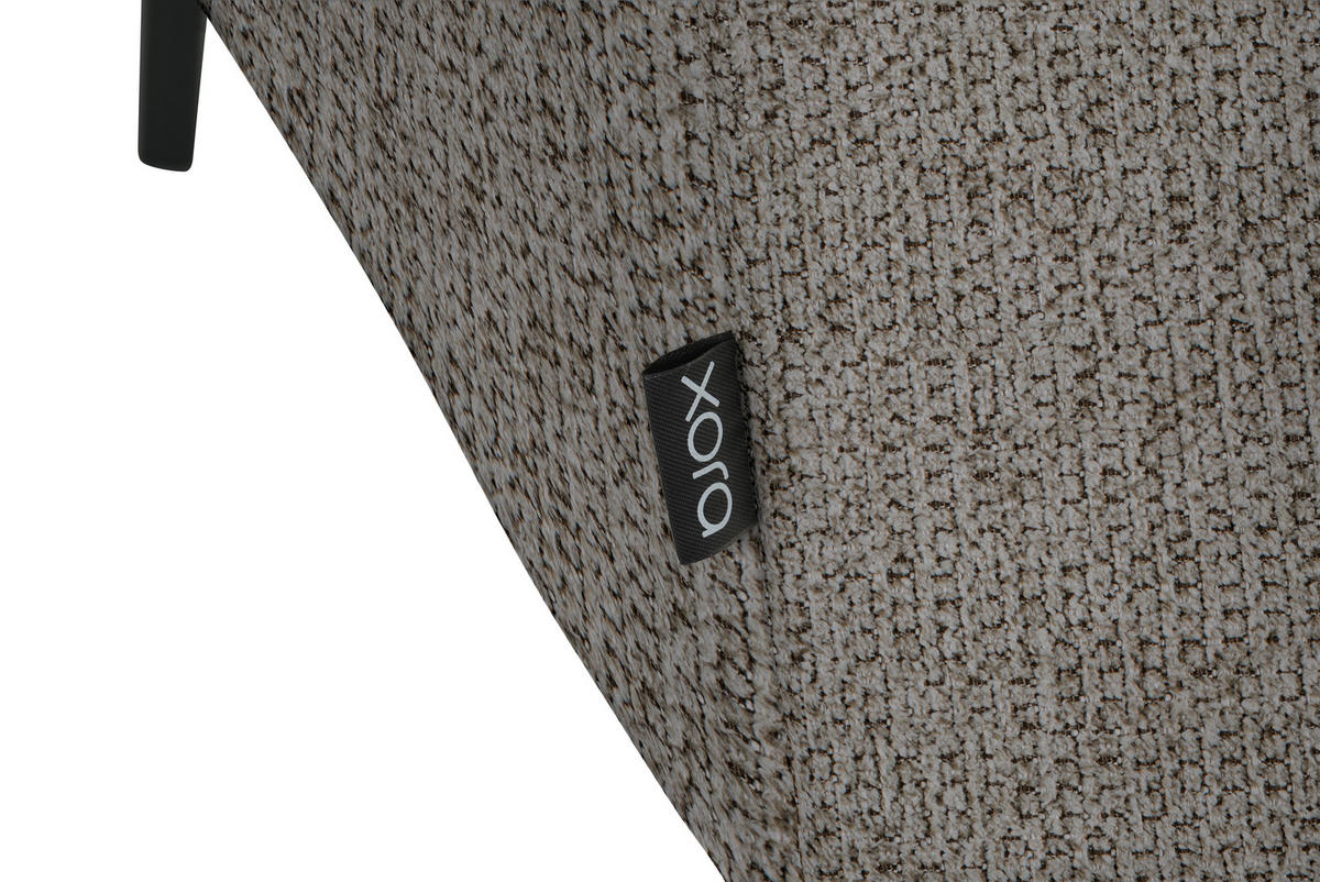 ECKSOFA in Webstoff Greige  - Greige/Schwarz, Design, Textil/Metall (280/205cm) - MID.YOU
