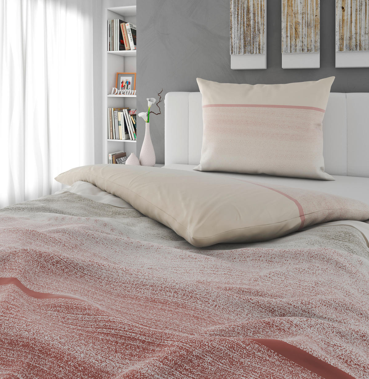 POSTELJINA TANJA 140/200 cm saten svetloružičasta  - svetloružičasta, Konvencionalno, tekstil (140/200cm) - Novel