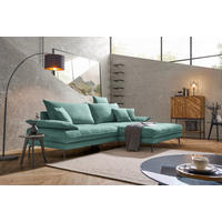 ECKSOFA PRATO Mintgrün Mikrofaser Zierkissen, Rückenkissen, Kopfstütze  - Schwarz/Mintgrün, MODERN, Textil/Metall (292/176cm) - MID.YOU