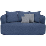 2-SITZER-SOFA in Flachgewebe Dunkelblau  - Dunkelgrau/Schwarz, MODERN, Kunststoff/Textil (177/86/105cm) - Hom`in