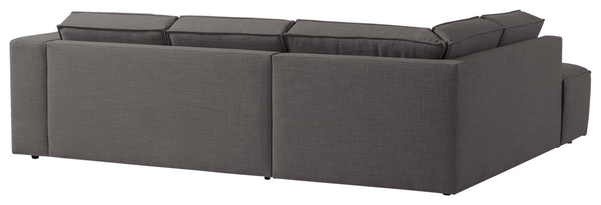 ECKSOFA Struktur Dunkelgrau  - Dunkelgrau/Schwarz, Modern, Kunststoff/Textil (220/275cm) - Trendmanufaktur