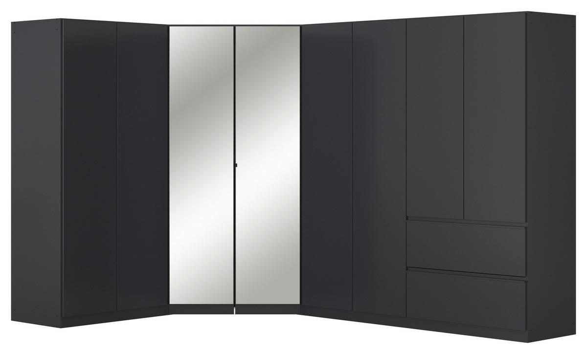 HÖRNGARDEROB 208/197/298 cm  - kromfärg/grå, Modern, trämaterial (208/197/298cm) - Rauch Möbel
