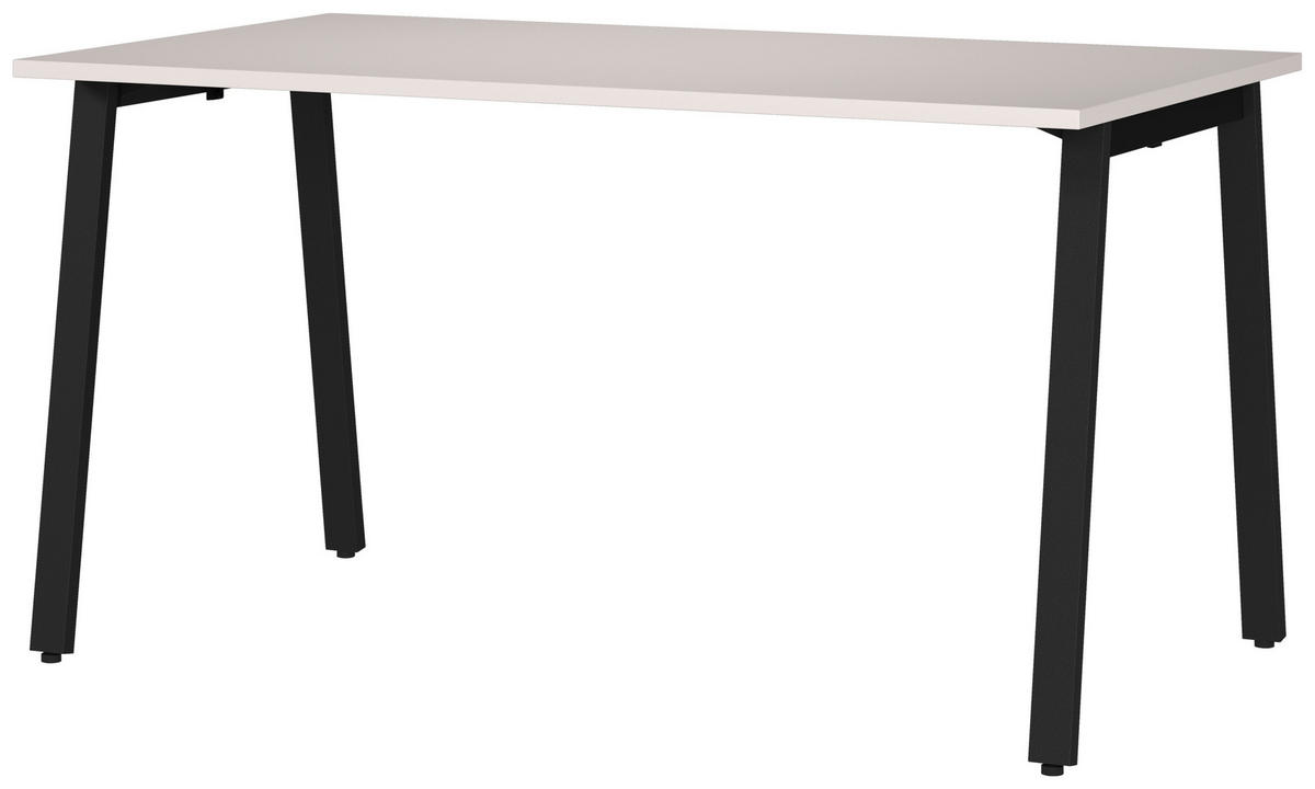 SCHREIBTISCH 140/80/75 cm Schwarz, Kaschmir in verschiedenen Holz-Dekoren erhältlich, justierbare Füsse  - Kaschmir/Schwarz, Modern, Holzwerkstoff/Metall (140/80/75cm) - Novel