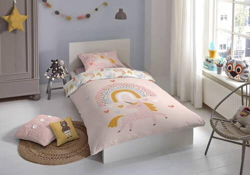 KINDERBETTWÄSCHE Renforcé 135/200 cm - Rosa, Textil (135/200cm) - MID.YOU