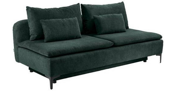 SCHLAFSOFA Flachgewebe Dunkelgrün  - Dunkelgrün/Schwarz, Design, Textil/Metall (203/75/100cm) - Carryhome