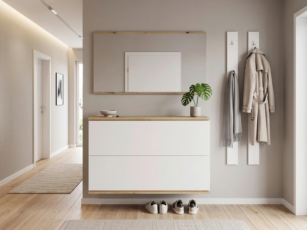 GARDEROBE 4-teilig  in 180,2/200/33 cm  - Weiß/Eiche Artisan, KONVENTIONELL, Holzwerkstoff (180,2/200/33cm) - Xora