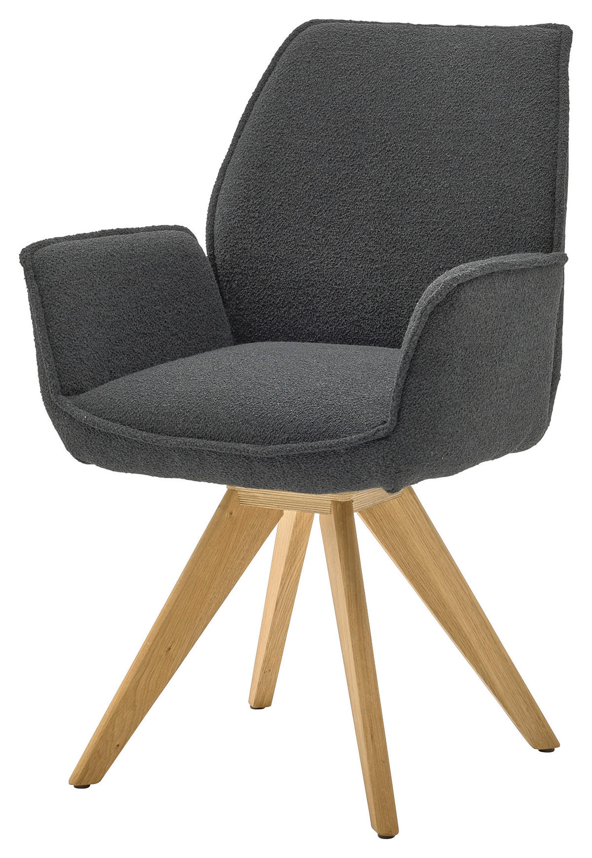ARMLEHNSTUHL  in Bouclé  - Wildeiche/Eichefarben, Design, Holz/Textil (63/91/65cm) - Musterring