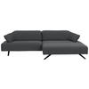 ECKSOFA in Struktur Hellgrau  - Anthrazit/Hellgrau, Design, Textil/Metall (276/165cm) - Himolla