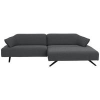 ECKSOFA in Struktur Hellgrau  - Anthrazit/Hellgrau, Design, Textil/Metall (276/165cm) - Himolla