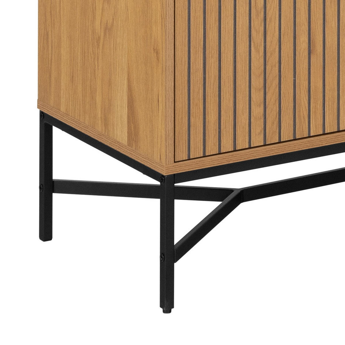VITRINA, črna, divji hrast - črna/divji hrast, Design, kovina/steklo (80/180/40cm) - Livetastic