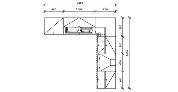 ECKKÜCHE 245/225 cm  in Eichefarben, Graphitfarben  - Eichefarben/Alufarben, KONVENTIONELL, Holzwerkstoff (245/225cm) - Xora