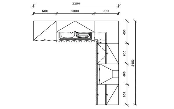 ECKKÜCHE 245/225 cm  in Grau, Eichefarben  - Eichefarben/Grau, KONVENTIONELL, Holzwerkstoff (245/225cm) - Xora
