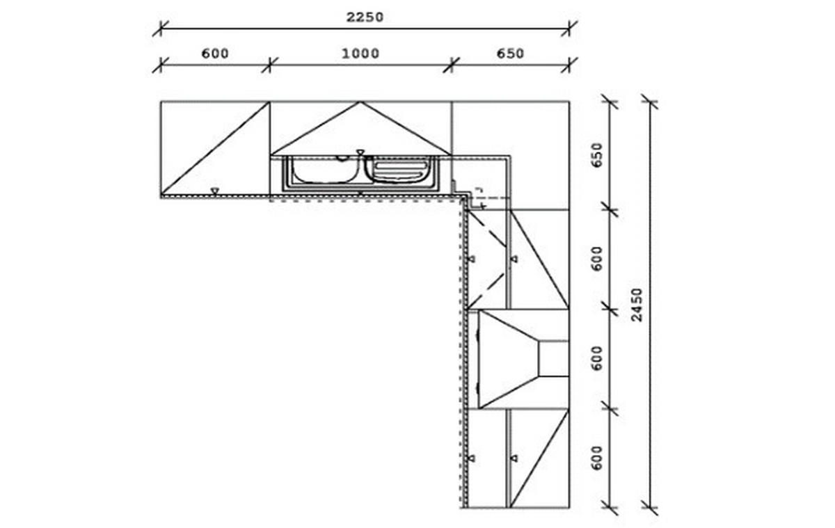 ECKKÜCHE 225/245 cm  in Graphitfarben, Eichefarben  - Eichefarben/Alufarben, KONVENTIONELL, Holzwerkstoff (225/245cm) - Xora