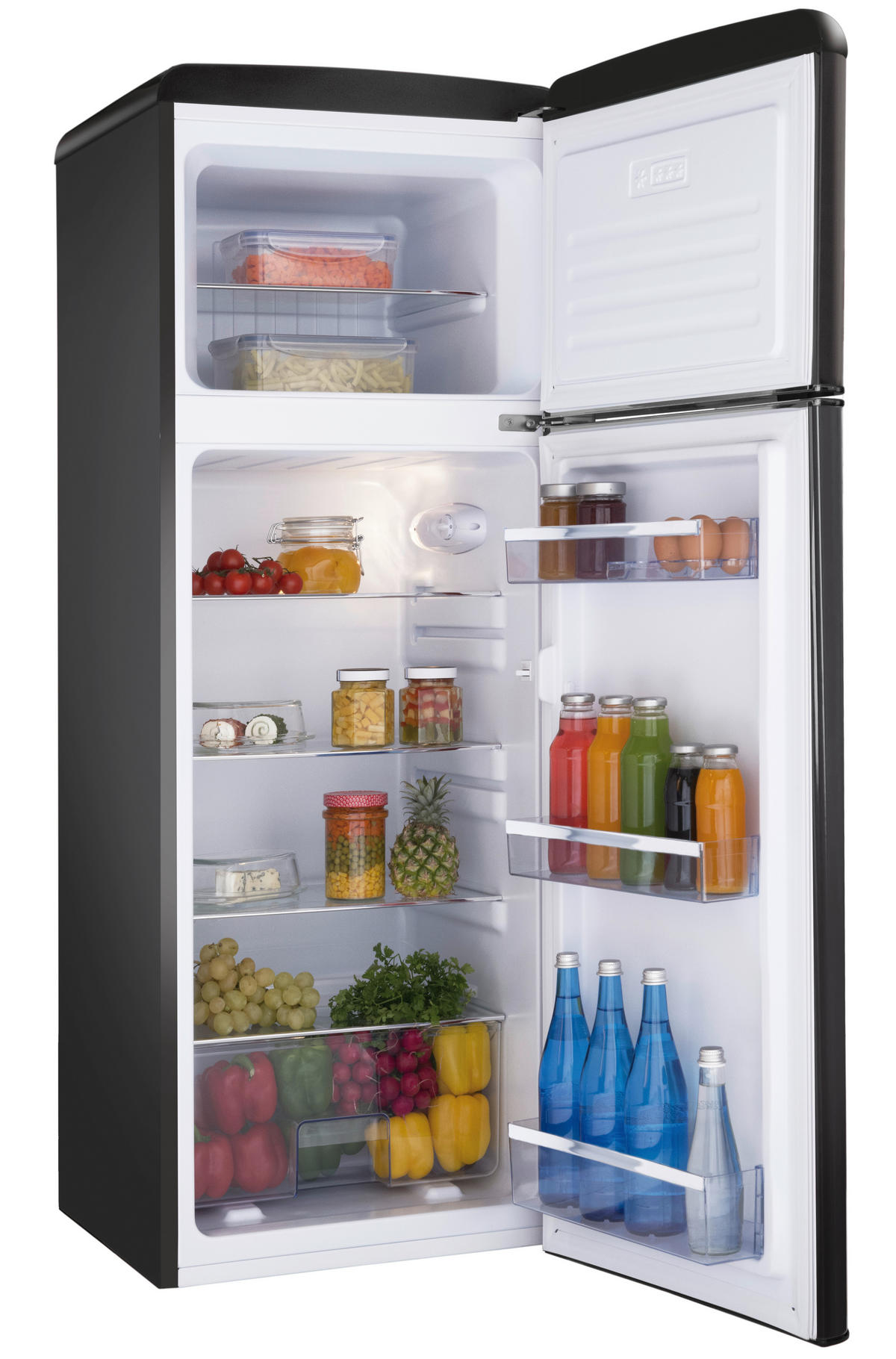 KÜHL-GEFRIER-KOMBINATION KGC15637MS  - Schwarz, Basics, Metall (55/144/61,5cm) - Amica