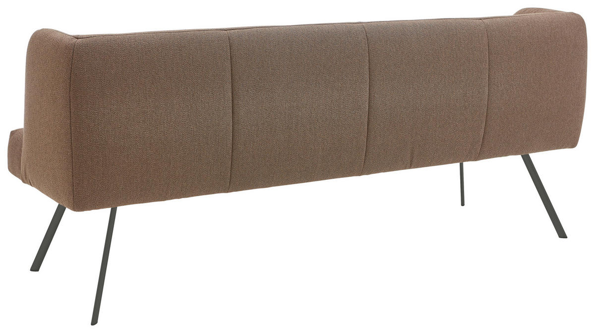 SITZBANK in Metall, Textil Anthrazit, Braun  - Anthrazit/Braun, Design, Textil/Metall (200/87/64cm) - Venjakob