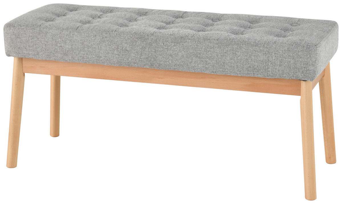GARDEROBENBANK - Eichefarben/Grau, Design, Holz/Textil (100/48/36cm) - MID.YOU