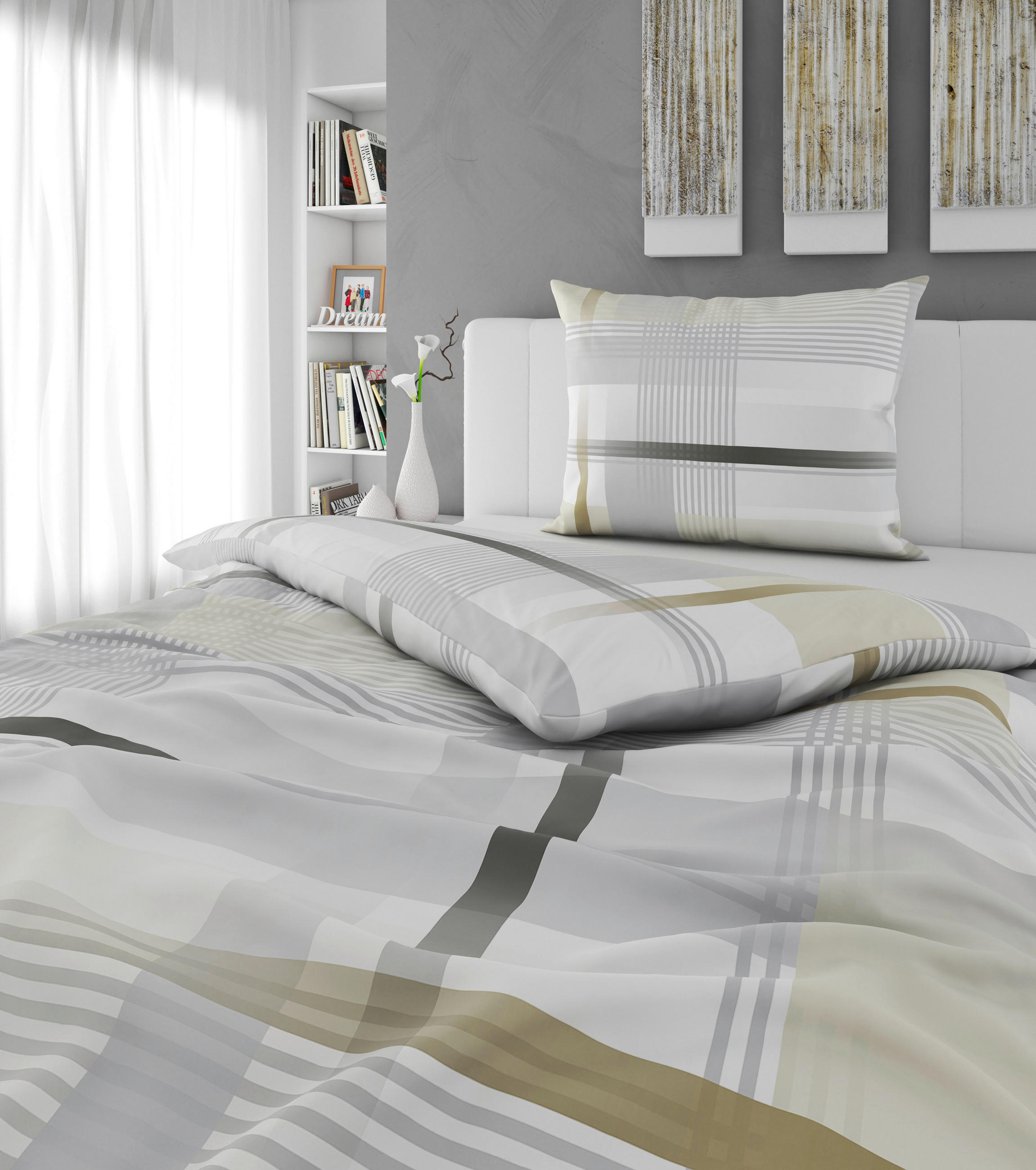 POVLEČENÍ, flanel, barvy zlata, 140/200 cm - barvy zlata, Konvenční, textil (140/200cm) - Esposa