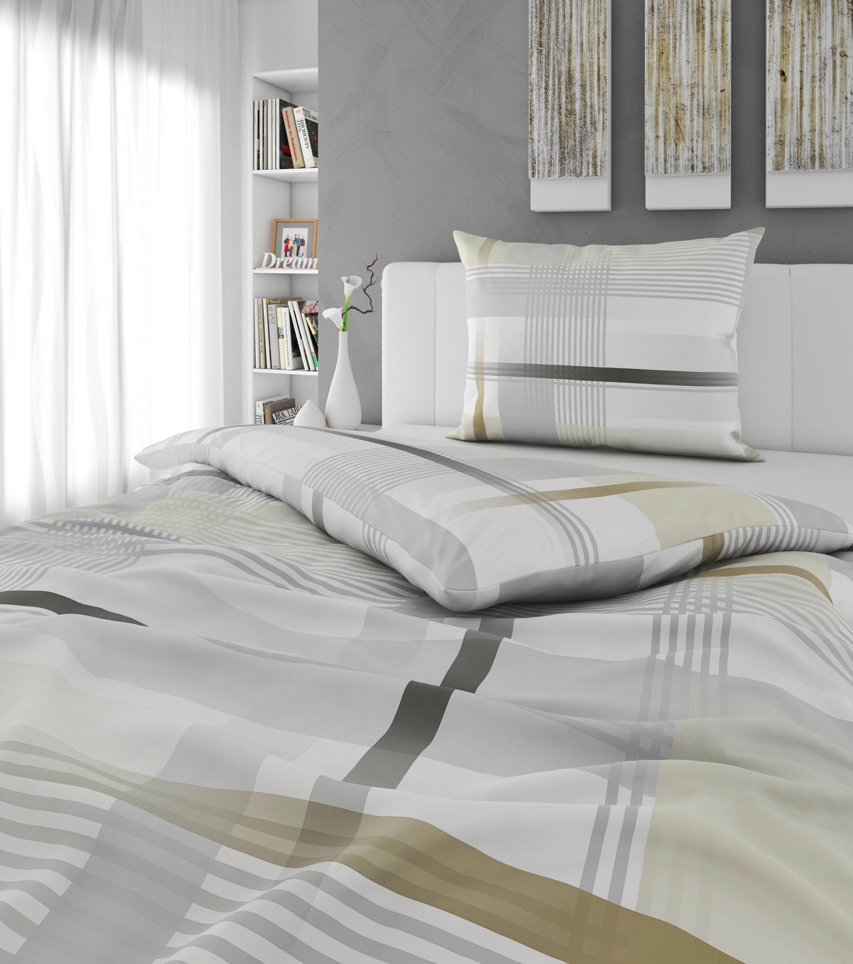 POSTEĽNÁ BIELIZEŇ, flanel, zlatá, 140/200 cm - zlatá, Konventionell, textil (140/200cm) - Esposa