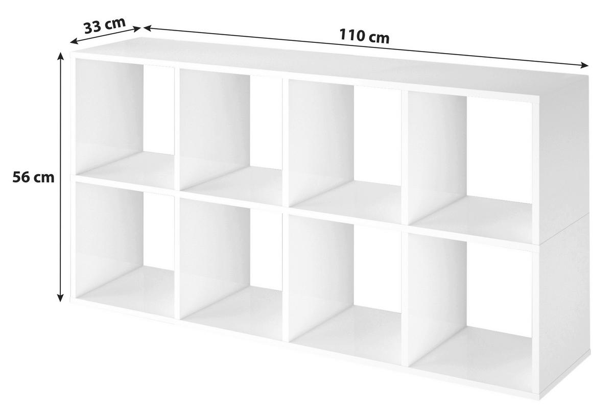 REGAL Weiß  - Weiß, Basics, Holzwerkstoff (110/56/33cm) - MID.YOU
