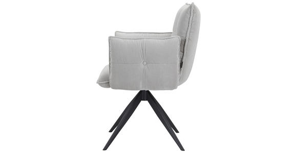 ARMLEHNSTUHL in Eisen Cord - Hellgrau/Schwarz, Design, Textil/Metall (63,5/85/63,5cm) - Novel