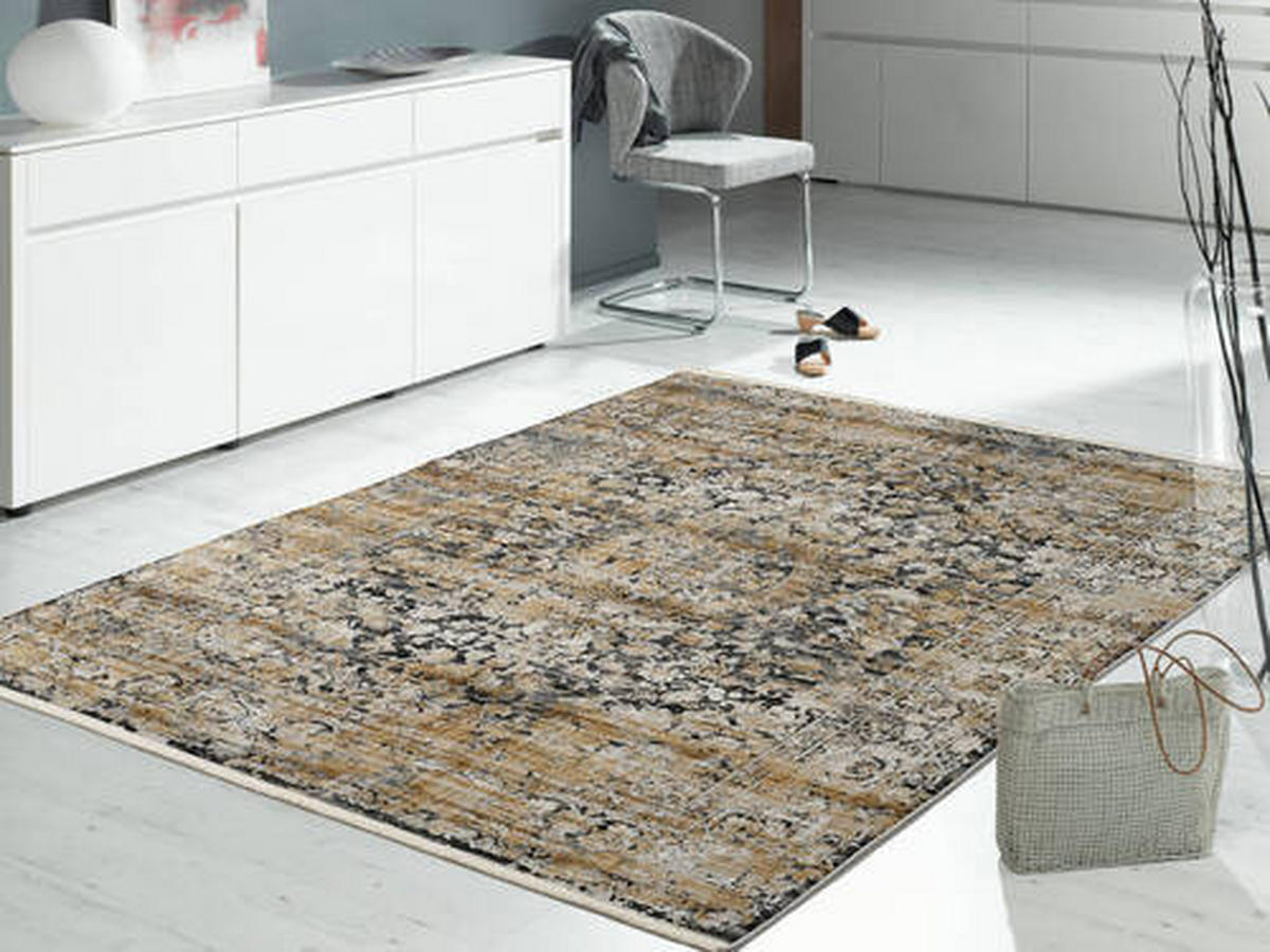 WEBTEPPICH 120/180 cm Le Mans  - Goldfarben/Grau, Design, Textil (120/180cm) - Dieter Knoll