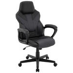 GAMINGSTUHL  in Lederlook, Netzbespannung Grau, Schwarz  - Schwarz/Grau, Design, Kunststoff/Textil (64/103-113,5/71cm) - Xora