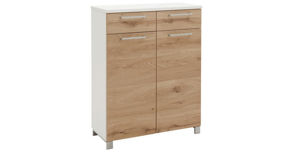 SCHUHSCHRANK 84/108/37 cm - Chromfarben/Eichefarben, Design, Holz/Holzwerkstoff (84/108/37cm) - Dieter Knoll