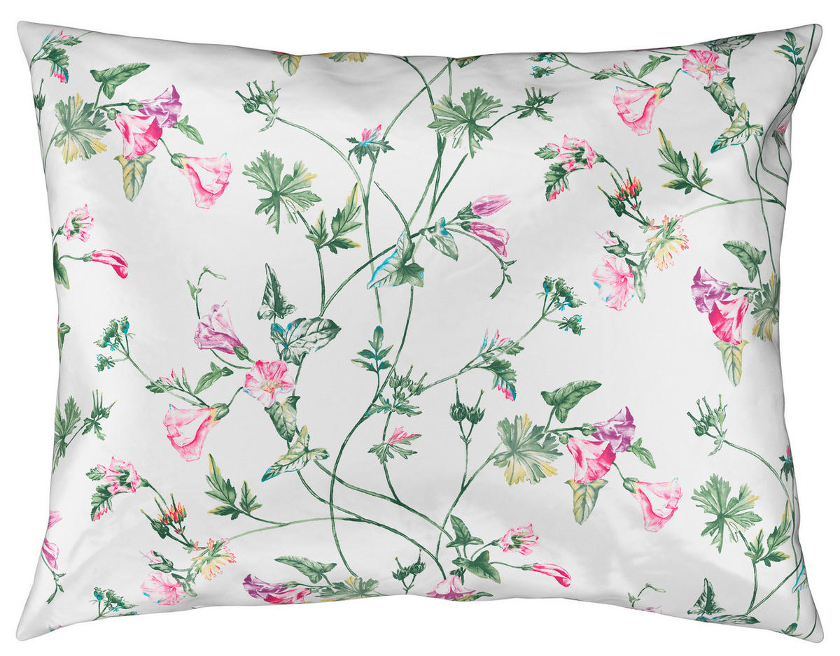 POSTEĽNÁ BIELIZEŇ, satén, zelená, biela, pink, 140/200 cm - pink/biela, Konventionell, textil (140/200cm) - Esposa