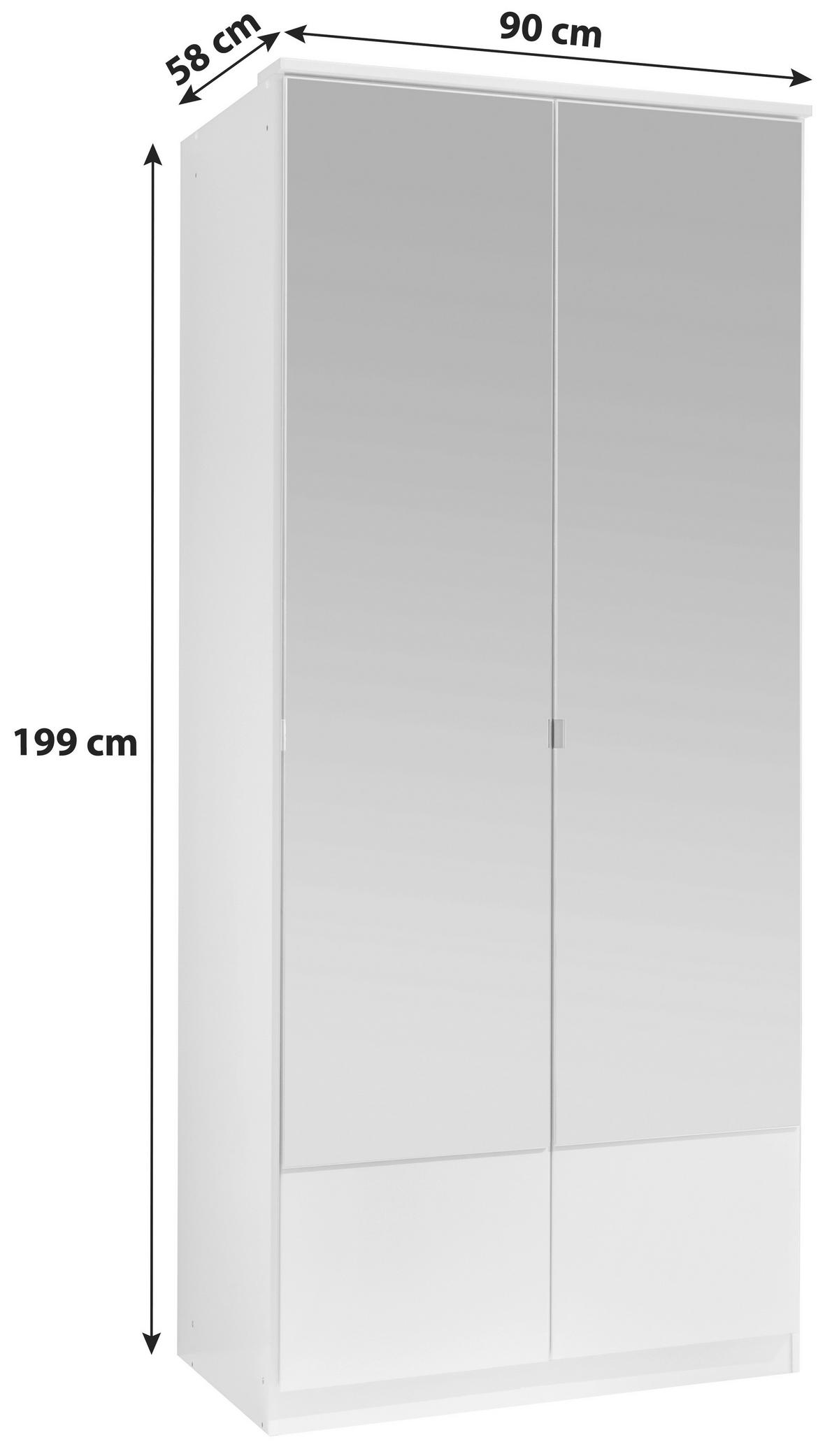 DREHTÜRENSCHRANK in Eichefarben  - Eichefarben/Alufarben, Konventionell, Glas/Holzwerkstoff (90/199/58cm) - MID.YOU