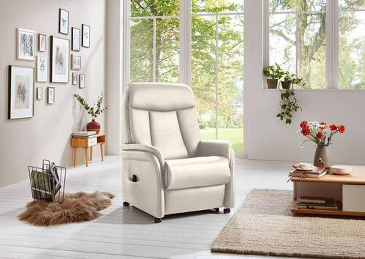 FERNSEHSESSEL in Creme  - Creme, KONVENTIONELL, Leder/Kunststoff (80/107/84cm) - Valdera