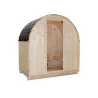 SAUNA für 2 Personen Island  - Naturfarben, KONVENTIONELL, Glas/Holz (189/200/120cm)