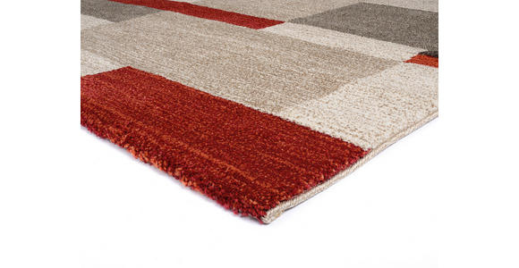WEBTEPPICH 65/130 cm Palazzo Bloc Braun, Rot, Beige - Beige/Rot, KONVENTIONELL, Textil (65/130cm) - Novel