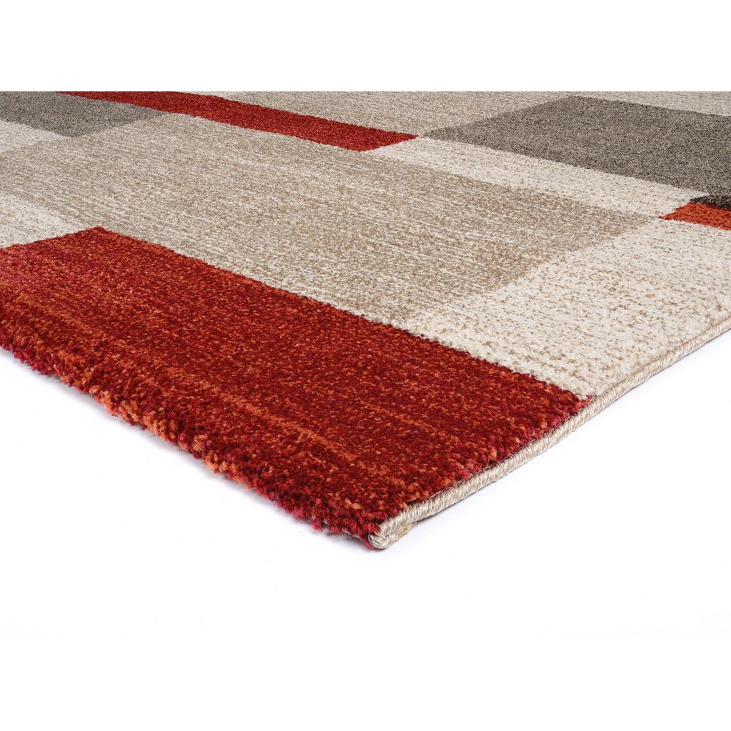 Thumbnail - Novel Läufer Palazzo Bloc, Braun, Rot, Beige, Textil, Abstraktes, rechteckig, 80x200 cm, in verschiedenen Größen erhältl...