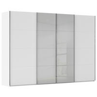 SCHWEBETÜRENSCHRANK 316/235/68 cm 4-türig Grau, Weiß  - Chromfarben/Weiß, KONVENTIONELL, Glas/Holzwerkstoff (316/235/68cm) - Novel