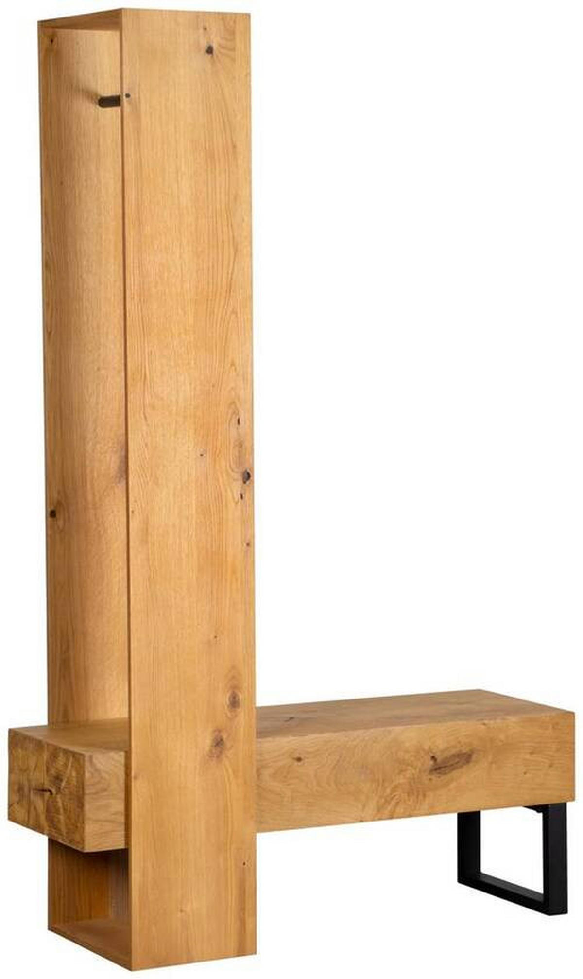HALLMÖBEL 2 delar  i 120/196/43 cm  - svart/ekfärgad, Natur, metall/trämaterial (120/196/43cm) - MID.YOU
