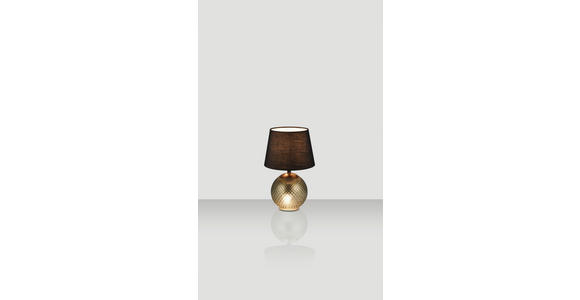 TISCHLEUCHTE 18/29 cm - Schwarz/Grün, Basics, Glas/Textil (18/29cm) - Novel