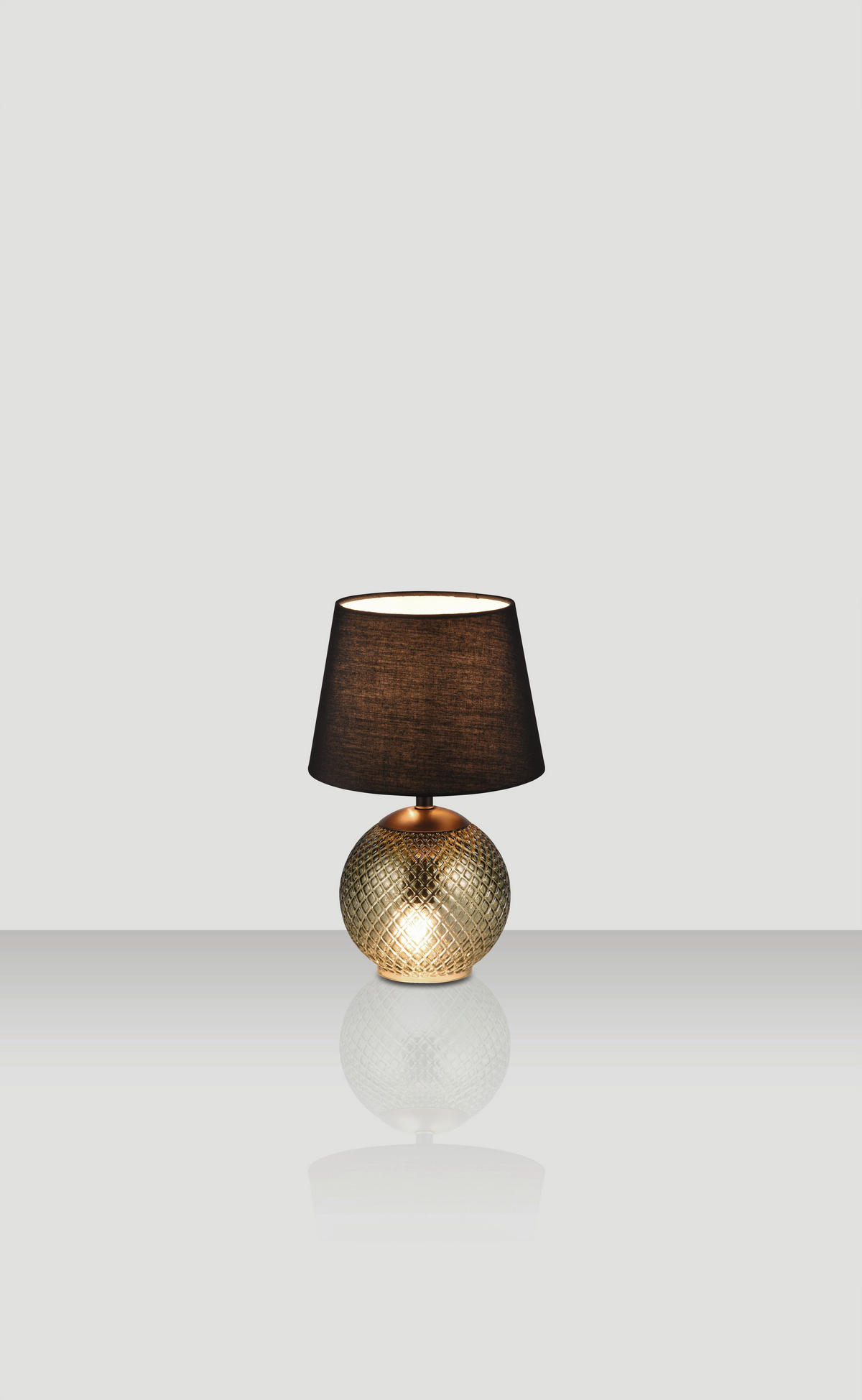 STONA LAMPA - zelena/crna, Osnovno, staklo/tekstil (18/29cm) - Novel